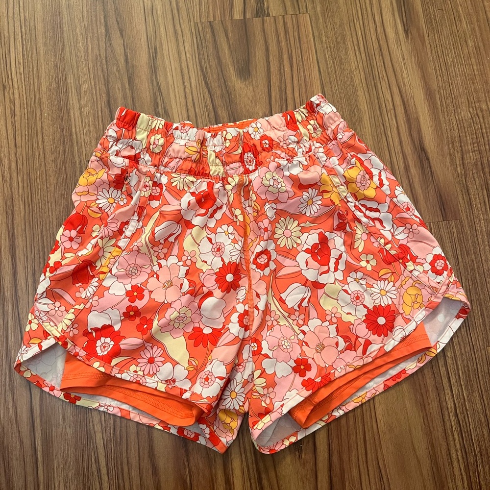 Floral Print Women’s Shorts — Coral Multi